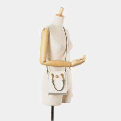 Gucci White Mini GG Marmont Matelasse Leather Satchel