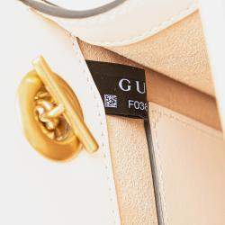 Gucci White Mini GG Marmont Matelasse Leather Satchel
