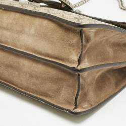 Gucci Beige GG Supreme Canvas and Suede Medium Dionysus Shoulder Bag