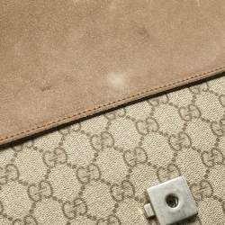 Gucci Beige GG Supreme Canvas and Suede Medium Dionysus Shoulder Bag