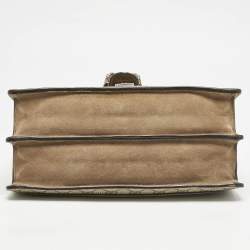 Gucci Beige GG Supreme Canvas and Suede Medium Dionysus Shoulder Bag
