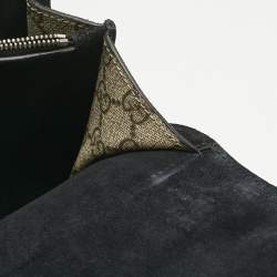 Gucci Black/Beige GG Supreme Canvas and Suede Medium Dionysus Shoulder Bag
