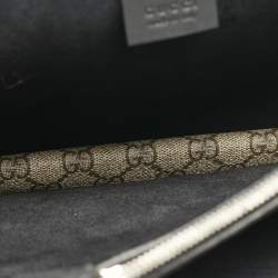 Gucci Black/Beige GG Supreme Canvas and Suede Medium Dionysus Shoulder Bag