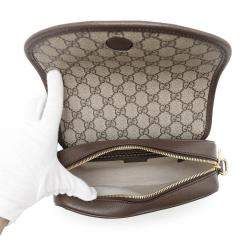 Gucci Beige Gg Supreme Canvas Leather Small Ophidia Shoulder Bag 