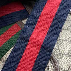 Gucci Beige Gg Supreme Canvas Leather Small Ophidia Shoulder Bag 