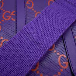Gucci Purple/Orange Leather GG Embossed Handbag 