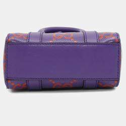 Gucci Purple/Orange Leather GG Embossed Handbag 