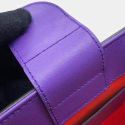 Gucci Purple/Orange Leather GG Embossed Handbag 