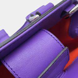 Gucci Purple/Orange Leather GG Embossed Handbag 