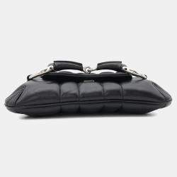 Gucci Black Leather Horsebit Shoulder Bag 