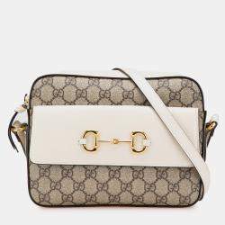 Gucci Beige/Brown Small GG Supreme Horsebit 1955 Crossbody