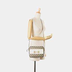 Gucci Beige/Brown Small GG Supreme Horsebit 1955 Crossbody