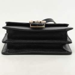 Pre Owned Gucci Black Leather Dollar Interlocking GG Shoulder Bag