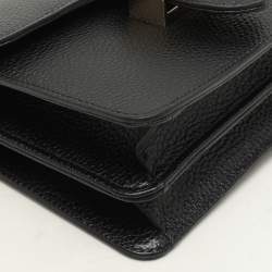 Pre Owned Gucci Black Leather Dollar Interlocking GG Shoulder Bag