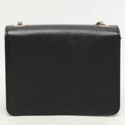 Pre Owned Gucci Black Leather Dollar Interlocking GG Shoulder Bag