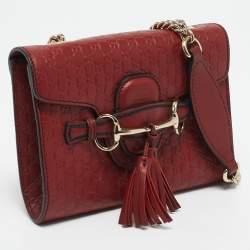 Gucci Red Microguccissima Leather Mini Emily Chain Crossbody Bag