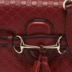 Gucci Red Microguccissima Leather Mini Emily Chain Crossbody Bag