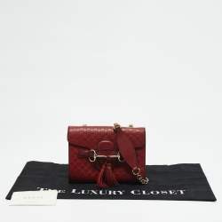 Gucci Red Microguccissima Leather Mini Emily Chain Crossbody Bag