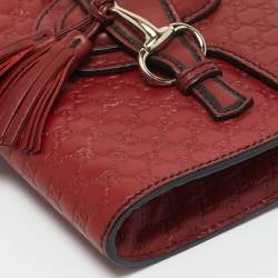 Gucci Red Microguccissima Leather Mini Emily Chain Crossbody Bag