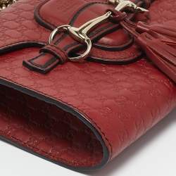 Gucci Red Microguccissima Leather Mini Emily Chain Crossbody Bag