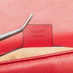 Gucci Red Small GG Marmont Matelasse Leather Flap Crossbody