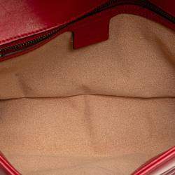 Gucci Red Small GG Marmont Matelasse Leather Flap Crossbody