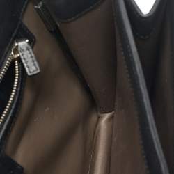 Pre Owned Gucci Black Glossy Leather Medium Interlocking G Shoulder Bag