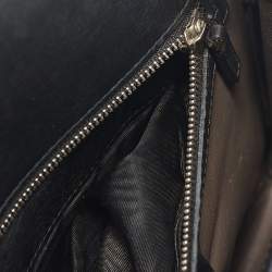 Pre Owned Gucci Black Glossy Leather Medium Interlocking G Shoulder Bag