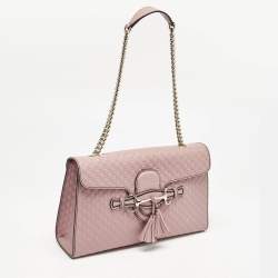 Gucci Pink Microguccissima Leather Medium Emily Chain Shoulder Bag