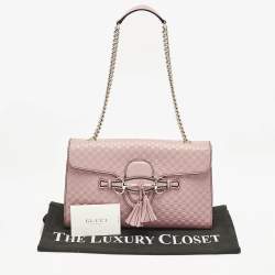 Gucci Pink Microguccissima Leather Medium Emily Chain Shoulder Bag