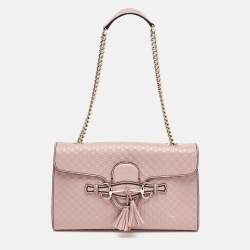 Gucci Pink Microguccissima Leather Medium Emily Chain Shoulder Bag