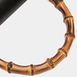 Pre Owned Gucci Black Calfskin Bamboo Night