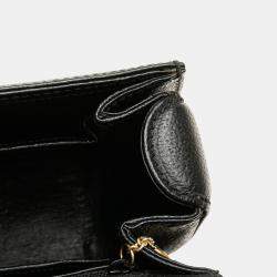 Pre Owned Gucci Black Calfskin Bamboo Night