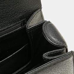 Pre Owned Gucci Black Calfskin Bamboo Night