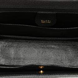 Pre Owned Gucci Black Calfskin Bamboo Night