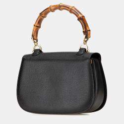 Pre Owned Gucci Black Calfskin Bamboo Night