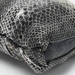Gucci Silver/black Python Large Hysteria Clutch