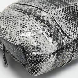 Gucci Silver/black Python Large Hysteria Clutch