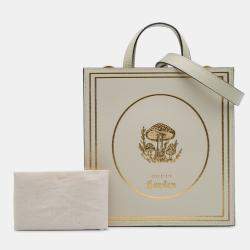 Gucci Beige Garden Calfskin Mushrooms Vertical Shopping Tote