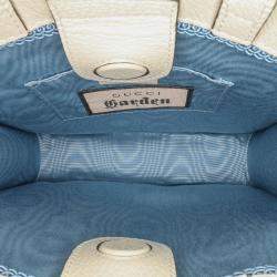 Gucci Beige Garden Calfskin Mushrooms Vertical Shopping Tote