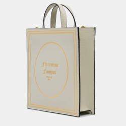 Gucci Beige Garden Calfskin Mushrooms Vertical Shopping Tote
