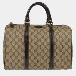 Gucci Gray Brown GG Supreme Duffle Bag