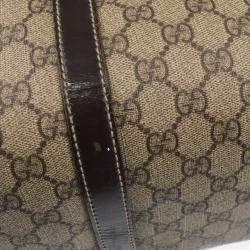 Gucci Gray Brown GG Supreme Duffle Bag