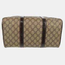 Gucci Gray Brown GG Supreme Duffle Bag
