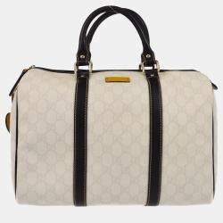 Gucci White Black GG Supreme Duffle Bag