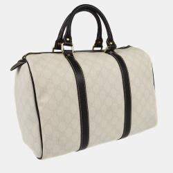 Gucci White Black GG Supreme Duffle Bag