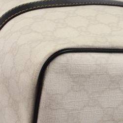 Gucci White Black GG Supreme Duffle Bag
