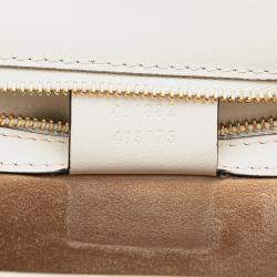 Gucci White Small Floral Embroidered Leather Sylvie Crossbody
