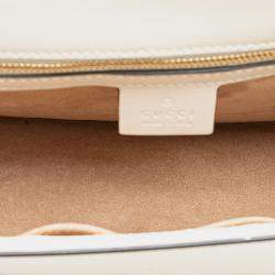 Gucci White Small Floral Embroidered Leather Sylvie Crossbody