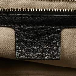 Pre Owned Gucci Black Leather Medium Tassel New Bamboo Top Handle Bag